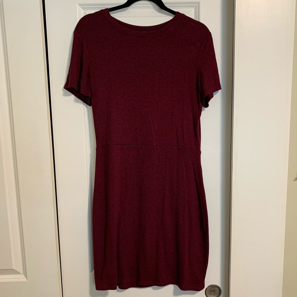 Maroon lightweight sweater dress